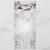 Winter rustieke Pine lantaarn bruiloft Menu (Achterkant)