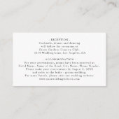 Winter rustieke witte dennenbos bruiloft details informatiekaartje (Achterkant)