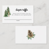 Winter Rustisch Baby shower Diaper Raffle Kaarten (Voorkant / Achterkant)