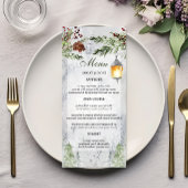 Winter Rustoise Dennenlantaarn Bruiloft Menu