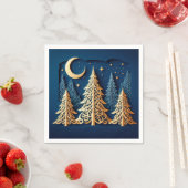 Winter’s Gold Papercut – Christmas Trees Scene Servet (Insitu)