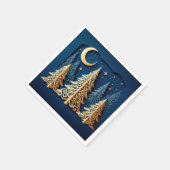 Winter’s Gold Papercut – Christmas Trees Scene Servet (Hoek)