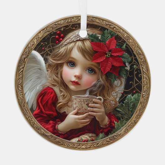 Winter’s Quiet Blessing – Angel of Comfort  Glas Ornament (Achterkant)