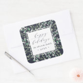 Winter Sage | Aangepaste feestdag Vierkante Sticker (Envelop)