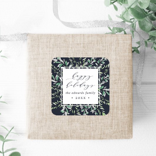 Winter Sage | Aangepaste feestdag Vierkante Sticker