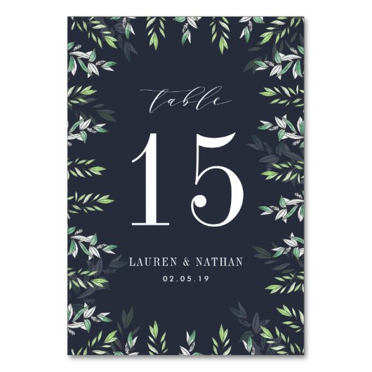 Winter Sage | Aangepaste Kaart tabelnummer (Voorkant)