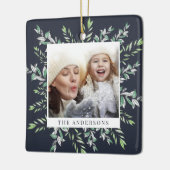 Winter Sage | Botanische foto van de feestdag Keramisch Ornament (Links)