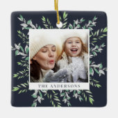 Winter Sage | Botanische foto van de feestdag Keramisch Ornament (Voorkant)