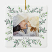 Winter Sage | Botanische foto van de feestdag Keramisch Ornament (Achterkant)