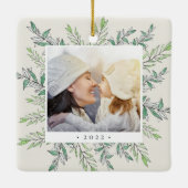 Winter Sage | Botanische foto van de feestdag Keramisch Ornament (Achterkant)