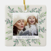 Winter Sage | Botanische foto van de feestdag Keramisch Ornament (Voorkant)