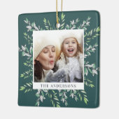 Winter Sage | Botanische foto van de feestdag Keramisch Ornament (Links)