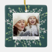 Winter Sage | Botanische foto van de feestdag Keramisch Ornament (Voorkant)