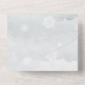 Winter Sage Brown Rustic Foliage Wedding All In One Uitnodiging (Achterkant)