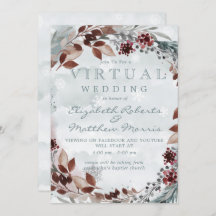 Winter Sage Brown Rustic Virtual Wedding