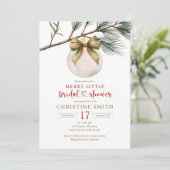 Winter Sage Green Bow Merry Little Vrijgezellenfee Kaart (Staand voorkant)