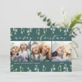 Winter Sage | Holiday Foto Collage Kaart (Staand voorkant)