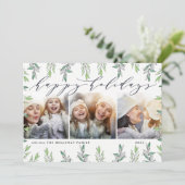 Winter Sage | Holiday Foto Collage Kaart (Staand voorkant)