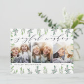 Winter Sage | Holiday Foto Collage Kaart (Staand voorkant)