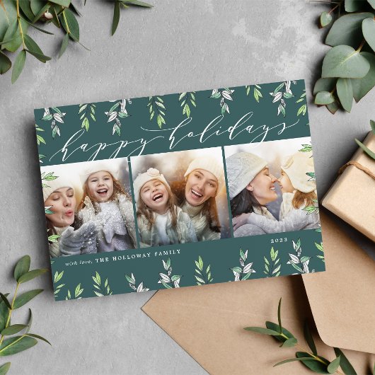 Winter Sage | Holiday Foto Collage Kaart