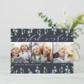 Winter Sage | Holiday Foto Collage Kaart (Staand voorkant)