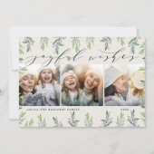 Winter Sage | Holiday Foto Collage Kaart (Voorkant)