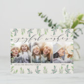 Winter Sage | Holiday Foto Collage Kaart (Staand voorkant)