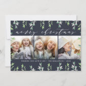 Winter Sage Multi Photo Holiday Kaart met foto ach (Voorkant)