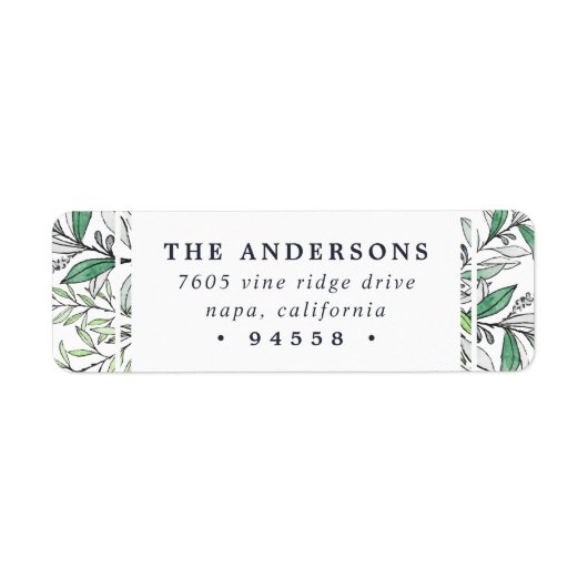 Winter Sage | Terugkeeradres feestdag Etiket (Voorkant)