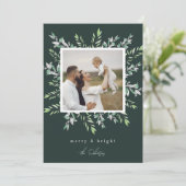 Winter Sage | Vroege kerstfeestdag-fotokaart Feestdagenkaart (Staand voorkant)