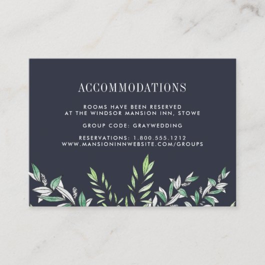 Winter Sage | Wedding Hotel Accommodatie Kaart (Voorkant)