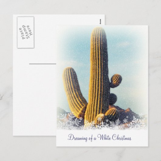Winter Saguaro Holiday Briefkaart (Voorkant / Achterkant)