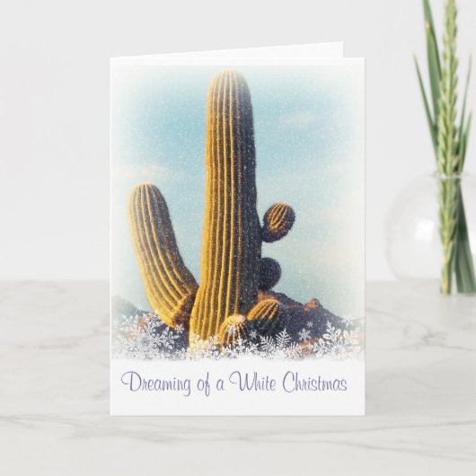 Winter Saguaro Holiday Greeting Kaart (Voorkant)