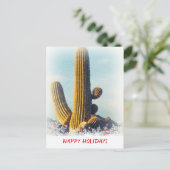 Winter Saguaro Scene Holiday Briefkaart (Staand voorkant)