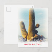 Winter Saguaro Scene Holiday Briefkaart (Voorkant / Achterkant)