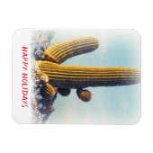 Winter Saguaro Scene Holiday Magneet (Horizontaal)