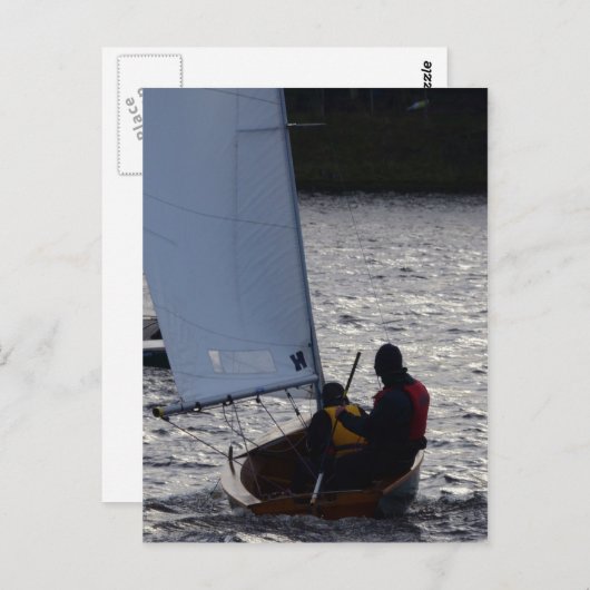 Winter Sailboot Race Briefkaart (Voorkant / Achterkant)