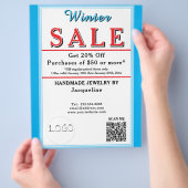 Winter Sale Sieraden Blauw Wit Hart Flyer (Hand)