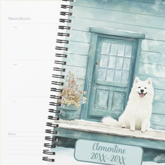 Winter Samojeed hond ongedateerde agenda