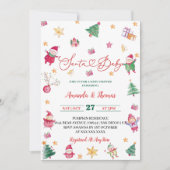 Winter Santa Baby Baby shower Kaart (Voorkant)