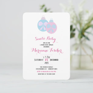 Winter Santa baby girl Shower Uitnodiging