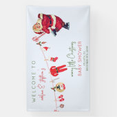 Winter Santa Baby Little Christmas Baby shower Spandoek (Verticaal)