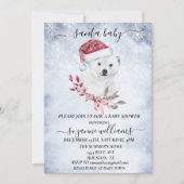 Winter Santa Baby shower Kerstpolair Beer Kaart (Voorkant)