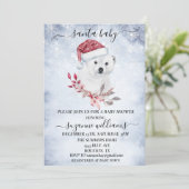 Winter Santa Baby shower Kerstpolair Beer Kaart (Staand voorkant)