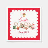 Winter Santa Baby shower Uitnodiging Servet (Voorkant)