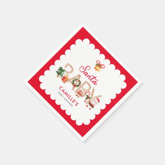 Winter Santa Baby shower Uitnodiging Servet (Hoek)