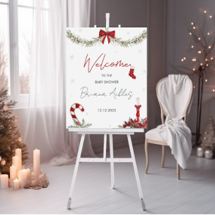 Winter Santa Baby shower Welkomstbord Poster