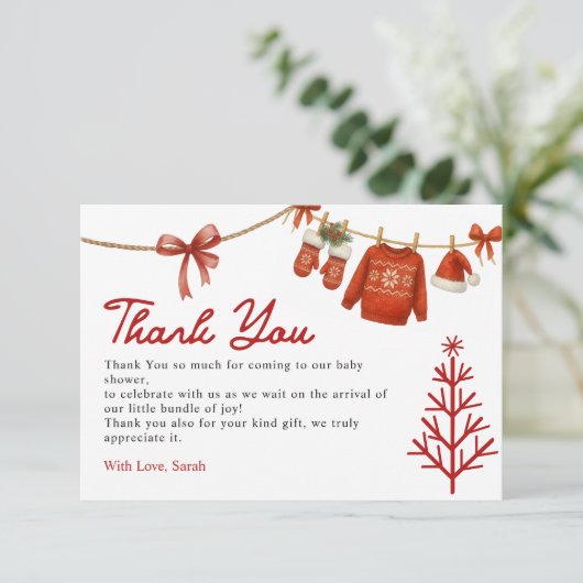 Winter Santa  Bedankkaart (Staand voorkant)