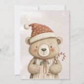 Winter Santa Beer Kersthuizen Verjaardag Kaart (Achterkant)