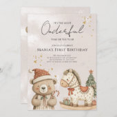 Winter Santa Beer Kersthuizen Verjaardag Kaart (Voorkant / Achterkant)